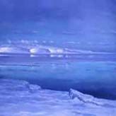 Antarctic-Paintings by David Rosenthal, Alaskan Artist painting of White Island Summer Break Up